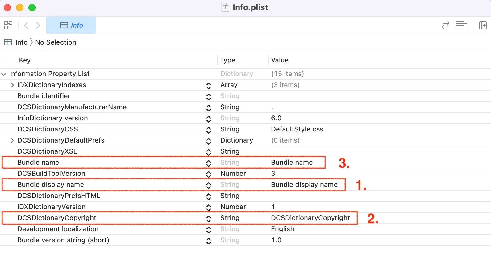 Info.plist configuratio